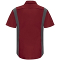 Workwear Outfitters Men's Long Sleeve Perform Plus Shop Shirt w/ Oilblok Tech Red/Charcoal, 3XL Long SY32FC-LN-3XL